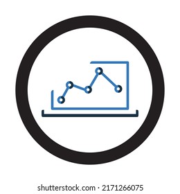 Analytics bar and chart icon