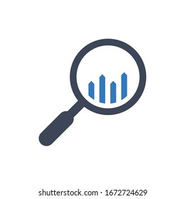 Analytics, bar graph icon (vector illustration)