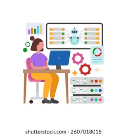 Analytics Based Process Optimization Vector Illustration