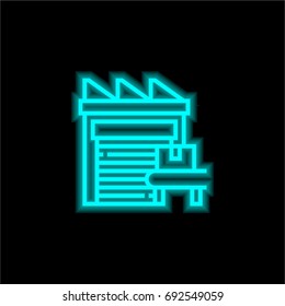 Analytics blue glowing neon ui ux icon. Glowing sign logo vector