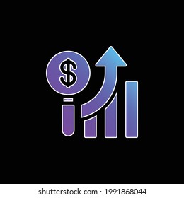 Analytics blue gradient vector icon