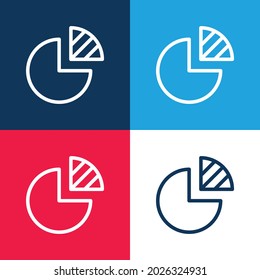 Analytics blue and red four color minimal icon set