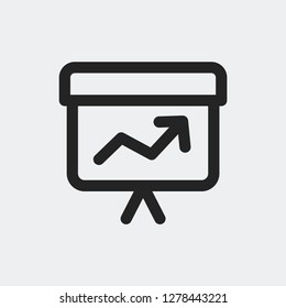 Analytics board icon isolated on background. Presentation symbol modern, simple, vector, icon for website design, mobile app, ui. Vector Illustration