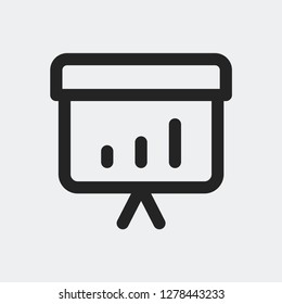 Analytics board icon isolated on background. Presentation symbol modern, simple, vector, icon for website design, mobile app, ui. Vector Illustration
