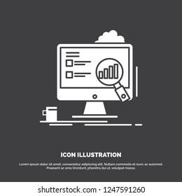 analytics, board, presentation, laptop, statistics Icon. glyph vector symbol for UI and UX, website or mobile application