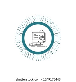 analytics, board, presentation, laptop, statistics Line Icon. Vector isolated illustration