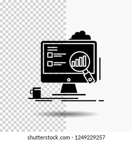 analytics, board, presentation, laptop, statistics Glyph Icon on Transparent Background. Black Icon