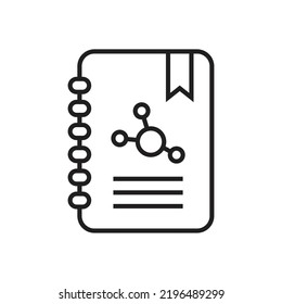 Analytics book outline icon. linear style sign for mobile concept and web design. Book with Graph chart simple line vector icon. Vector illustration