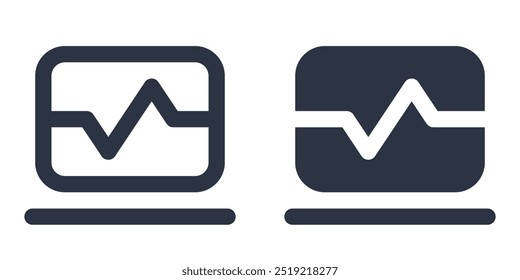 Analytics or Browse Activity simple icons set designed in filled, outline, line and stroke style