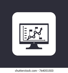 Analytics, business analysis icon on white