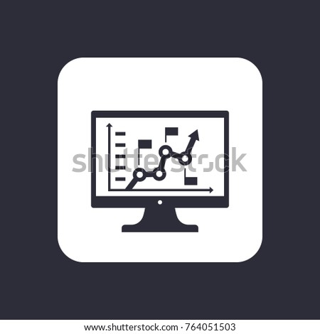 Analytics, business analysis icon on white
