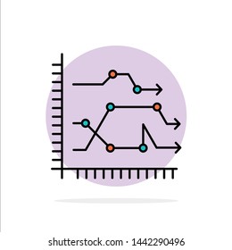 Analytics, Business, Chart, Diagram, Graph, Trends Abstract Circle Background Flat color Icon