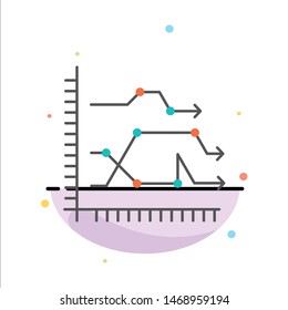 Analytics, Business, Chart, Diagram, Graph, Trends Abstract Flat Color Icon Template. Vector Icon Template background