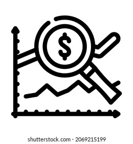 analytics business chart line icon vector. analytics business chart sign. isolated contour symbol black illustration