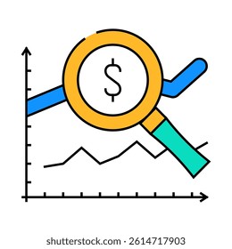 analytics business chart line icon vector. analytics business chart sign. isolated symbol illustration