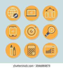 analytics and business icon set