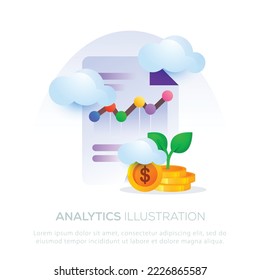 Diseño de ilustraciones de negocio de análisis para diseño móvil o de sitio web