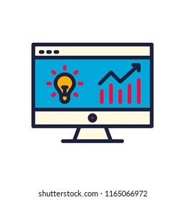 analytics business presentation on computer laptop 