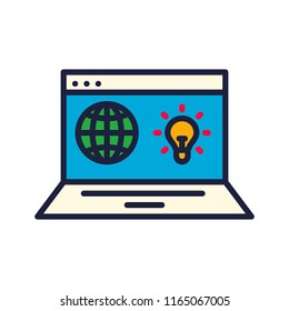 analytics business presentation on computer laptop 