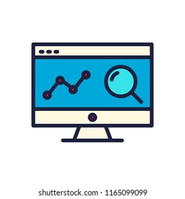 analytics business presentation on computer laptop 