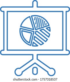 Analytics, business presentation, pie chart, statistics line icon