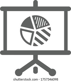 Analytics, business presentation, pie chart, statistics gray icon