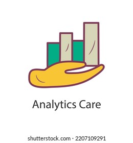 Analytics Care Filled Outline Icon Design illustration. Data Symbol on White background EPS 10 File