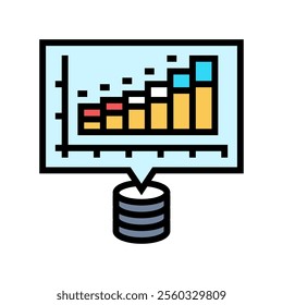 analytics chart big data color icon vector. analytics chart big data sign. isolated symbol illustration