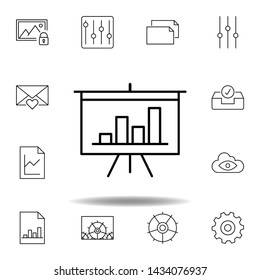 analytics chart board outline icon. Detailed set of unigrid multimedia illustrations icons. Can be used for web, logo, mobile app, UI, UX