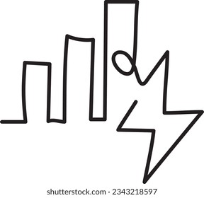 Analytics, chart, consumption icon. Simple one line vector icon