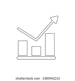 analytics chart finance graph growth report up outline icon. Signs and symbols can be used for web, logo, mobile app, UI, UX