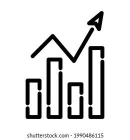 Analytics Chart Icon. Bold outline design with editable stroke width. Vector Illustration.
