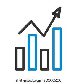 Analytics Chart Icon. Editable Bold Outline With Color Fill Design. Vector Illustration.