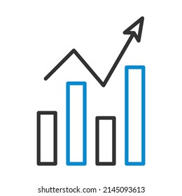 Analytics Chart Icon. Editable Bold Outline With Color Fill Design. Vector Illustration.