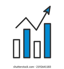 Analytics Chart Icon. Editable Bold Outline With Color Fill Design. Vector Illustration.