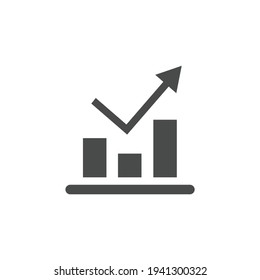 Analytics Chart Icon Isolated on Black and White Vector Graphic