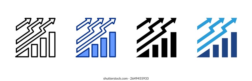 Analytics Chart icon sheet multiple style collection