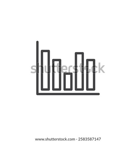 Analytics chart line icon. linear style sign for mobile concept and web design. A bar chart outline vector icon. Symbol, logo illustration. Vector graphics