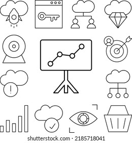 Analytics, chart, SEO icon in a collection with other items