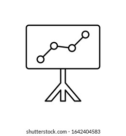 Analytics  with  chart, SEO icon. Simple line, outline vector elements of commerce icons for ui and ux, website or mobile application