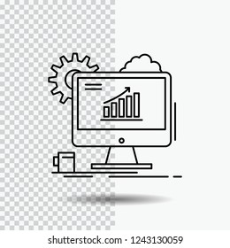 Analytics, chart, seo, web, Setting Line Icon on Transparent Background. Black Icon Vector Illustration