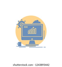 Analytics, chart, seo, web, Setting Glyph Icon.
