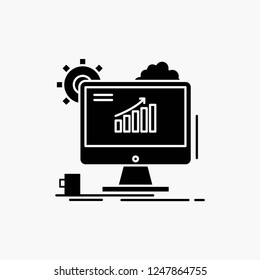 Analytics, chart, seo, web, Setting Glyph Icon. Vector isolated illustration