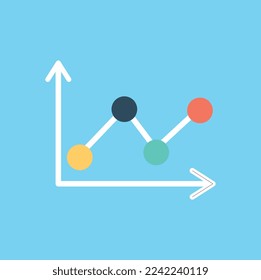 Analytics charts icon. Poster or banner for website, data evaluation and statistics visualization. Business processes and assessment of income and expenses, marketing. Cartoon flat vector illustration