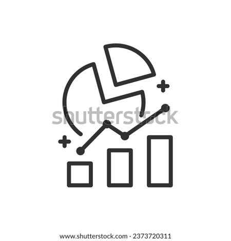 Analytics and Charts, linear icon, Charts and Columns. Line with editable stroke