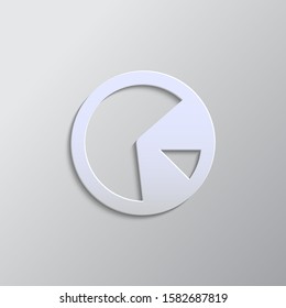 analytics, circle paper style, icon- Paper style vector icon.