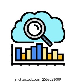 analytics cloud computing color icon vector. analytics cloud computing sign. isolated symbol illustration