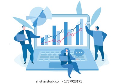 analytics company . Vector illustration for web banner, infographics, mobile. 