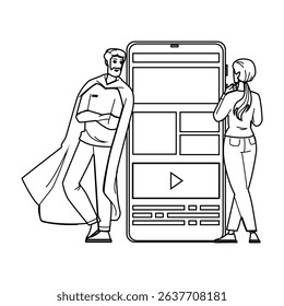 analytics competitor analysis vector. data driven, report visualisation, science company analytics competitor analysis character. people black line pencil drawing illustration