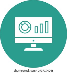 Analytics, computer, montoring icon vector image. Can also be used for Web Marketing. Suitable for use on web apps, mobile apps and print media.